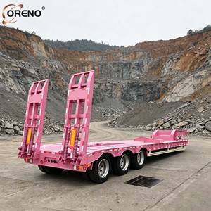 Heavy Duty Lowbed Semi Trailer with Hydraulic Ramps