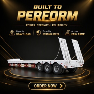 3 Axle 4 Axle Gooseneck Low Loader Low Bed Lowboy Truck Trailer
